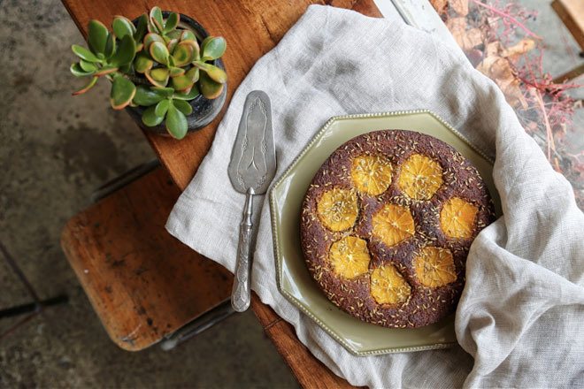 Hazelnut, orange & fennel seed cake